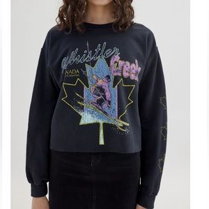 NWT Vintage Ski Canada Whistler Creek Cropped Pullover Sweatshirt